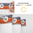 thumbnail image 2 of No Hook Shower Curtain with Snap in Liner, Vintage Boho Pesley Geometric Waterproof Bath Curtain Double Layers with See Through Top Window, Orange Blue Gray Line Hotel Shower Curtains 48x72in, 2 of 9