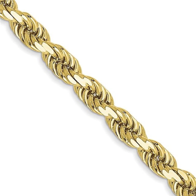 Quality Gold 10K025-26 10K Yellow Gold 3.5 mm Diamond-Cut 26 in. Rope Chain