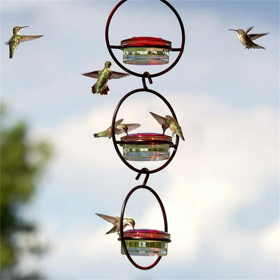 TaoGoods Humble Slim Hummingbird Feeder Circular Hanging Metal Hummingbird FeedersOutdoor Bird Feeder Yard Decor Backyard Patio Outside Gift for Bird Lovers