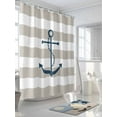 thumbnail image 3 of Nautical Anchor Shower Curtain, Beige and White Striped Waterproof Shower Curtain Set with 12 Hooks Lightweight Washable Fabric Shower Curtains for Bathroom 72x72 Inches, 3 of 6