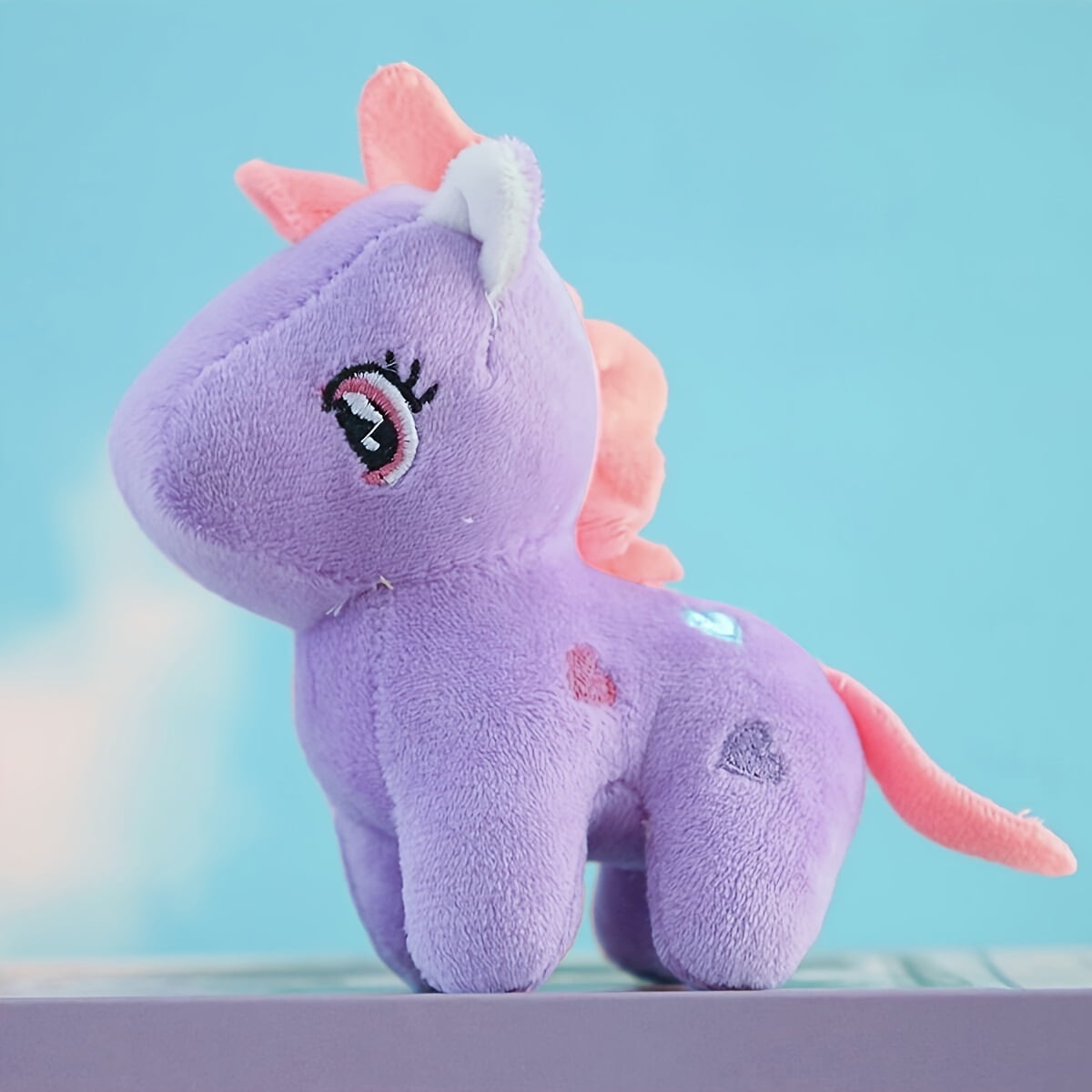1pc colorful unicorn shaped plush toy for dogs to play with interactive teeth grinding and cleaning PURPLE