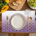 thumbnail image 4 of Moroccan Purple Placemats Set of 4, Geometric Gradient Plaid Modern Placemats for Dining Table, Place Mats for Kitchen Tabletop, Waterproof Wipeable Dining Table Mats Set, 4 of 9