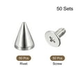 thumbnail image 3 of 7x9mm Screw Back Stud Rivets Spikes Zinc Alloy Silver Tone 50 Sets, 3 of 5