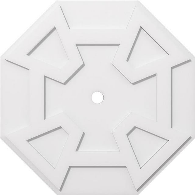 Ekena Millwork CMP32LG-02000 32 in. OD x 2 in. ID Square Logan Architectural Grade PVC Contemporary Ceiling Medallion