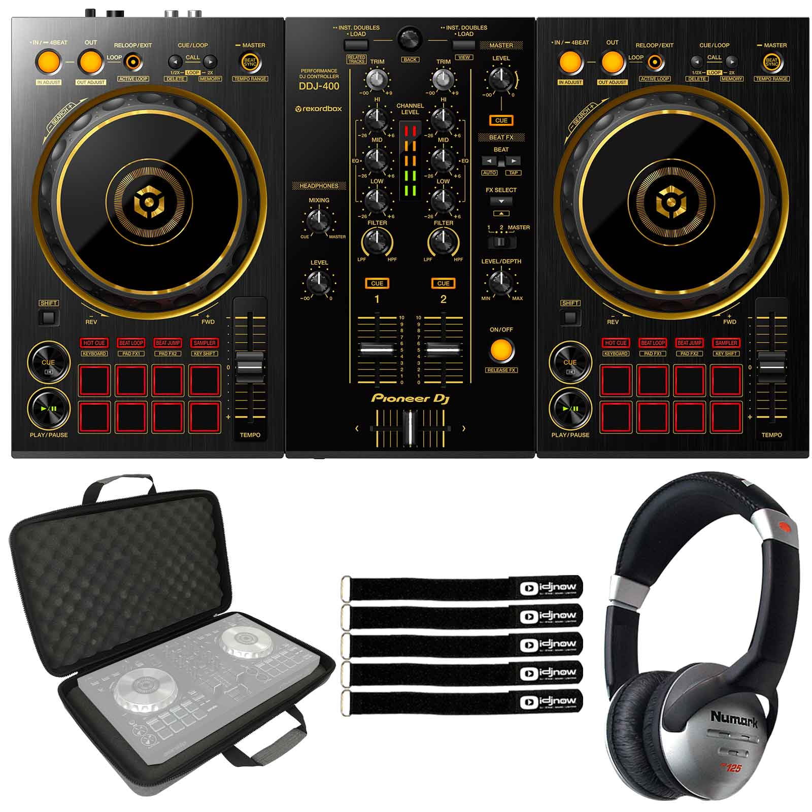 Pioneer Limited Edition DDJ 2 Chan rekordbox DJ Controller Gold w Soft  Case