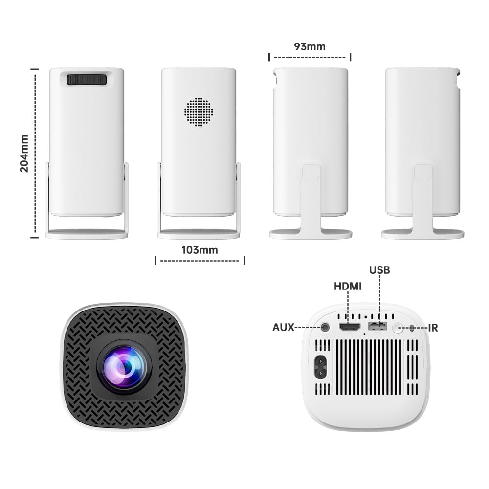 Uberwith Projector, Arcade Vision Retro Projector, Console Projector with Retro Games, Retro Console Projector, Smart Projector with Built in Apps for Indoor and Outdoor (Style B)