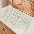 thumbnail image 5 of Unique Bargains 10 Pcs Lightweight Makeup Brush Set for Business Travel Green White Artificial Fiber Wool Plastic, 5 of 5
