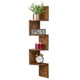 thumbnail image 6 of Sorbus 5-Tier Zig Zag Corner Wall Shelf, Floating Wood Bookshelf for Storage & Display, Space-Saving Wall Mount Shelves for Living Room, Bedroom, Office, Bathroom, 40 Inch, Brown, 6 of 6