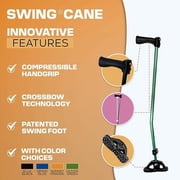 Dynamo Swing Cane - Lightweight, Heavy Duty, All-Terrain and Adjustable - Soft Ergonomic Grip, Articulating Cane Base, Stylish, Perfect for Seniors, Men and Women for Stability and Balance (Black)