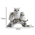 thumbnail image 7 of kowaku Owl Figurines Owl Statue Tabletop Ornament Statue Owl Sculpture for Living Room Office Cabinet Decor NightStand White, 7 of 7