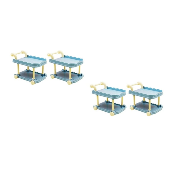 Set of 2 Mini Food Truck Home Accessories House Car Toys Child Blue