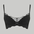 thumbnail image 2 of SMihono Lace Bras for Women Sheer Balconette Underwire Unlined Everyday Bras Bow Lingerie Sexy Solid Cute Gather Bralettes Black S, 2 of 3