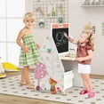 thumbnail image 2 of Costway Kids Table & Chair Set with Rotatable Double-sided Magnetic Blackboard & Whiteboard White, 2 of 10