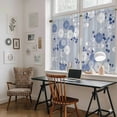 thumbnail image 5 of Blue White Floral Tier Curtains 54 Inch Length, Spring Botanical Leaves Farmhouse Cafe Short Curtains for Bathroom Over Sink, Small Kitchen Curtain Light Filtering Tiered Drapes 2 Panels 27.5"Wx54"L, 5 of 8