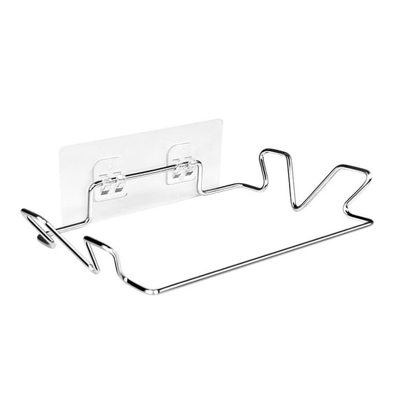 Tunhigl Stainless Steel Perforated Kitchen Garbage Bag Holder - Space-Saving, No-Drill Hanging Trash Bag Rack for Cabinets, Drawers, RVs & Small Spaces Silver