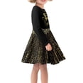 thumbnail image 2 of FKELYI Size 9-10 T Long Sleeve Dresses Casual Glitter Butterfly Children Swing Twirl Skater Dress for Girls Loose Yellow Round Neck Midi Sundress, 2 of 4