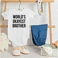 thumbnail image 3 of Worlds Okayest Brother Funny Siblings Bodysuit Jumper Boys Infant Baby Brisco Brands 12M, 3 of 6