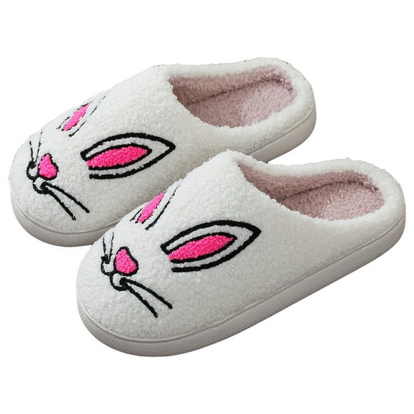 TJAZFJPA Winter Slippers for Women Cute Couple Winter Cute Rabbit Pattern Cartoon Large Size Warm Padded Cotton Slippers Fuzzy Slippers Women Indoor Outdoor Women Slippers for Home Cute Cartoon Bunny