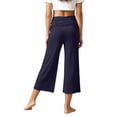 thumbnail image 6 of Lullu Girls Fold-Over Yoga Pants Stretch Loose Straight Cropped Pants (5-14Y), Sizes 5-14, 6 of 7