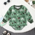 thumbnail image 2 of CAUYDY Preemie Boy Photoshoot Outfits Baby Clothing 3 6 9 12 18 24 Months Newborn Long Sleeved Sleepers Infant Boys Comfy Romper Fall Winter Bodysuit Green for Sizes 0-3 Months, 2 of 6