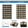 thumbnail image 6 of Volkmi Reversible Outdoor Rug – Waterproof Plastic Straw Patio Carpet, Modern Diamond Design, Easy Clean, Collapsible & Portable with Carry Bag – Perfect for Camping,Beach – 9*12ft, 6 of 8