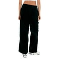 thumbnail image 4 of Liacowi Women Juniors Casual Baggy Cargo Pants Wide Leg Trousers Loose Oversized Hippie Punk Sweatpants Joggers Streetwear, 4 of 7