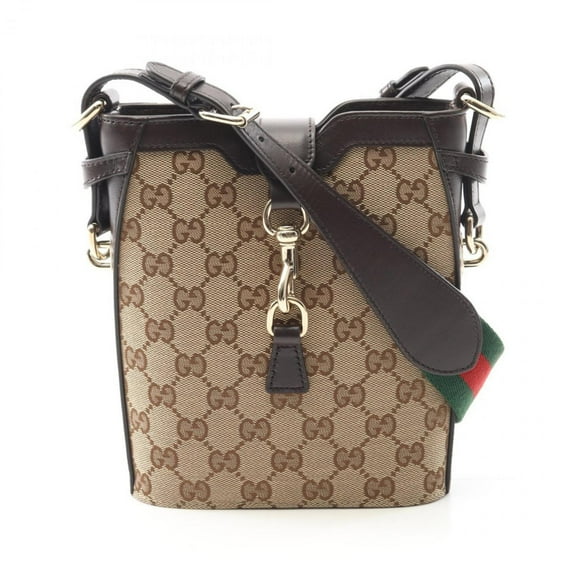 Pre-Owned Gucci GG Shadow Mini Bucket Shoulder Bag, Canvas and Leather, Women's,... (Good)