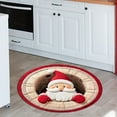 thumbnail image 7 of Gumesh 3D Optical Illusion Christmas Rug, Round Swirl Design with Santa Claus That Pops, Non-Slip Backing for Living Room & Entryway, Holiday Decor, 7 of 7