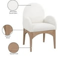 thumbnail image 2 of Meridian Furniture Waldorf Cream Boucle Fabric Dining Arm Chair, 2 of 8