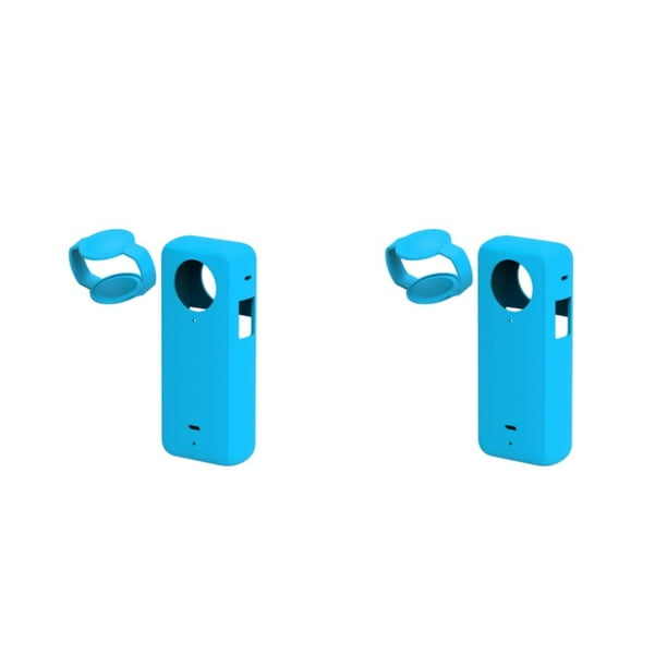Funda de silicona Injueey para cámara Insta 360 X3 Azul 2Conjunto