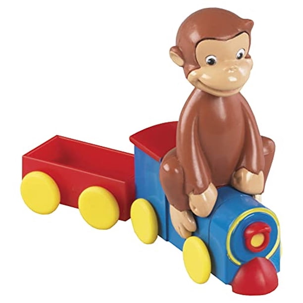 DecoSet® Curious George Train Cake Topper, juego de 4 piezas, figuras de recuerdo para hor DecoPac Decopac