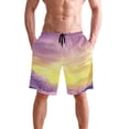 thumbnail image 4 of Dailycode Men's Quick Dry Swim Trunks Beach Shorts Casual Summer Board Shorts with Pockets, Snow Mountain with Aurora, 4 of 8