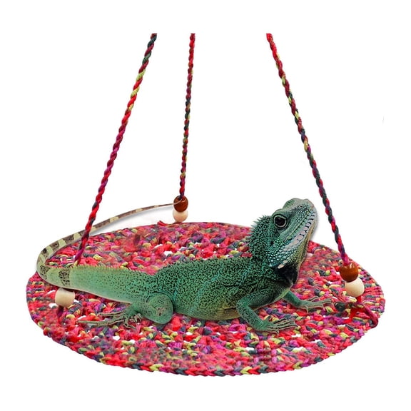 COOLHOOD Hammock for Large Small Bearded Dragons Lizards Snake Crocheted Climbing Hammock Climbing Bed