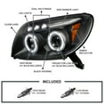 thumbnail image 3 of Spec-D Tuning Halo LED Black Projector Headlights Compatible with 2003-2005 Toyota 4Runner, Left + Right Pair Headlamps Assembly, 3 of 5
