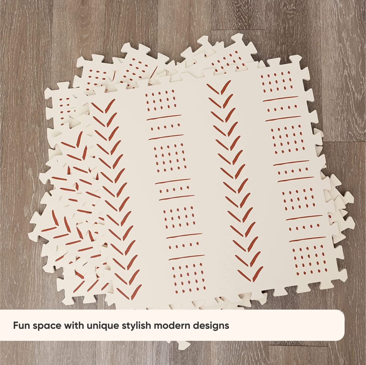 Childlike Behavior Baby Mat - Foam Play Mat for Tummy Time, Crawling, and Play Pen - Interlocking Floor Tiles - 72x48 Inches Puzzle - Infants & Toddlers - X-Large, Beige