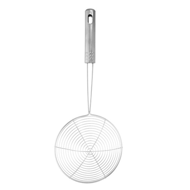 Cuchara espumadera de acero inoxidable con forma de araña para cocina, colador de malla fina con mango, cucharón de cocina, colador, práctica cuchara de malla con mango largo