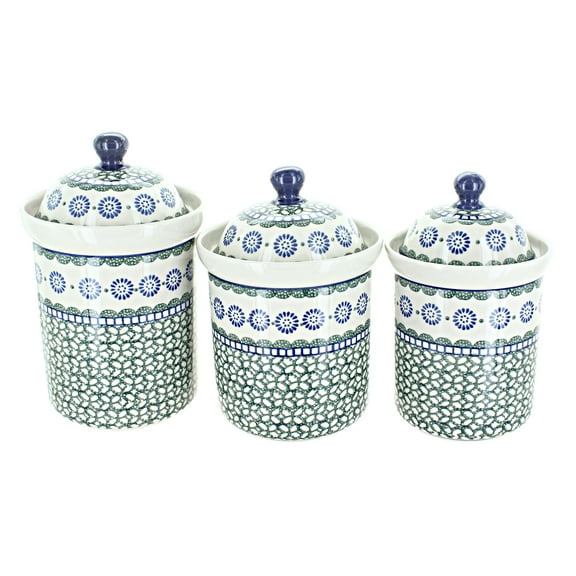 Blue Rose Polish Pottery Maia Canister Set