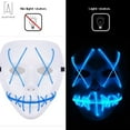 thumbnail image 2 of Gustave Scary Halloween LED Mask EL Grow Mask 3 Lighting Modes LED Light UP Creepy Face Mask for Halloween Costume Cosplay Party "Blue", 2 of 13