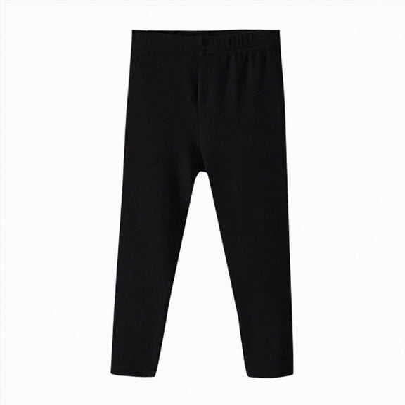 NIEWTR Children's Leggings Spring and Autumn New Baby Casual Elastic Pants for Girls Slim Fit Pants Casual Yoga Pants for Kids Stretchy Leggings Girls Athletic Pants(A-Black,12-18 Months)