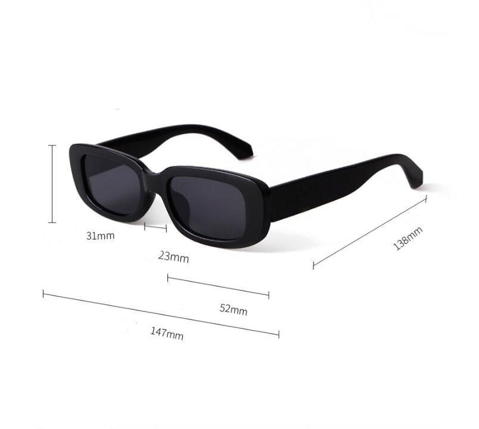 ✨Women\'s Black Retro Rectangle Polarized Small Trendy Narrow Frame Sunglasses Metal Retro Narrow Frame Sunglasses – Blackheadshop main image 4