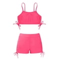 thumbnail image 4 of XAOFW Girl's Summer Swimsuit Sets Two Piece Swimwear For Girls Sleeveless Tankini Tops And Swimming Shorts Solid Color Outdoor Pools Stylish Swimwear Bottom 7-8 Years, 4 of 4