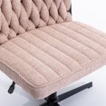 thumbnail image 6 of Home Office Chair, Velvet Upholstered Computer Chair with Adjustable Height and Woven Design, Modern Living Room Chair with Wide Seat for Study, Dining Room, Bedroom, Pink, 6 of 9