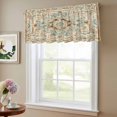 thumbnail image 6 of 2 Pack Vintage Flowers Pattern Valance for Window Ethnic Classical Bohemian Style Kitchen Valance Rod Pocket Short Curtain Topper Decorative Window Treatment for Living Room Bedroom 42"x18", 6 of 8