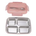 thumbnail image 3 of Boîte à Lunch Portable Boîte à Lunch pour les Étudiants Bento Boîte à Lunch Boîte à Lunch 4 Compartiments Design 304 Acier Inoxydable Correspondant Vaisselle Conteneurs à Lunch Portables pour l'École, 3 of 8
