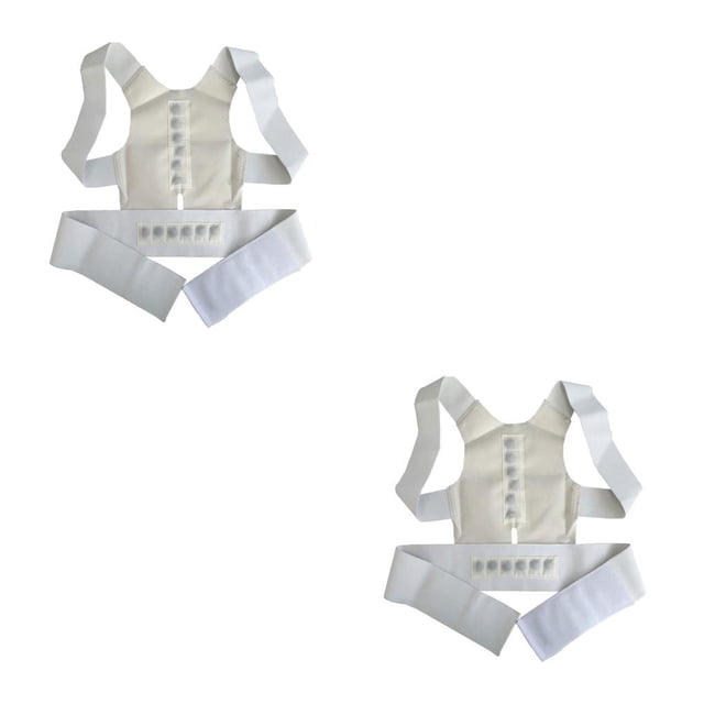 Vogacara profesional práctico corrector de postura hombro brace inferior resistente al desgaste plegable ajustador enderezador blanco / l Blanco/L 2piezas Vogacara CBP442108
