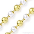 thumbnail image 2 of 4.1mm Ball & Faceted D-Cut Bead Link Chain Necklace in 925 Sterling Silver & 14k Yellow Gold, 2 of 2