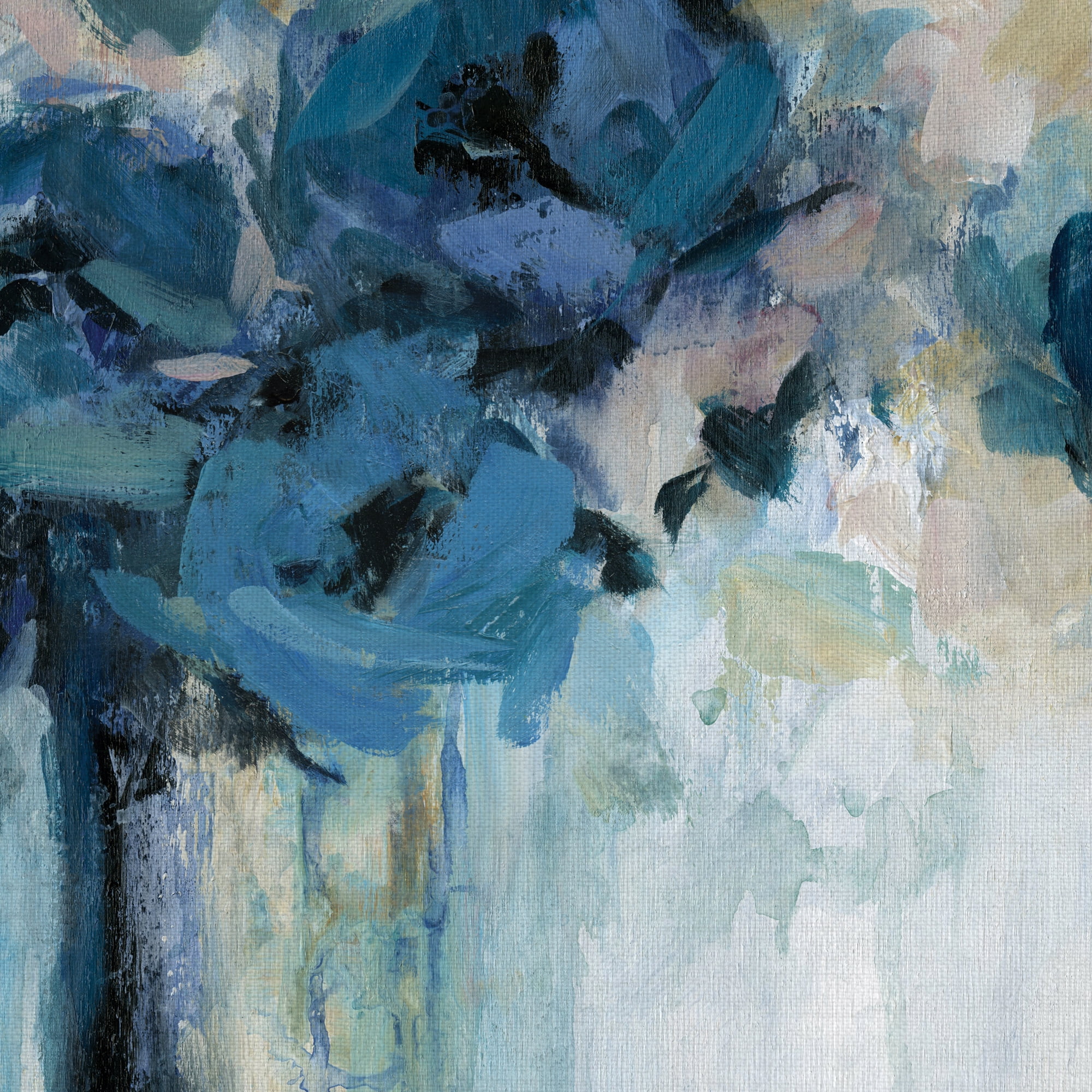 Fine Art Canvas Midnight Splash Blue Flowers by Carol Robinson Canvas Art Print