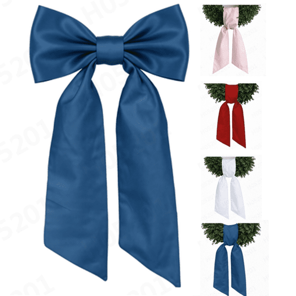 Striped Wreath Sash 2 Pack for Front Door,2026 Weatherproof Stripe Ribbon, Outdoor Yard Wedding Holiday Monogram Wreath Wall Porch Decoration 4.33" x 55.12"