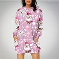 thumbnail image 1 of TIMIFIS Robe Chandail à Capuche pour Femmes Imprimé de Noël Manches Longues Ample avec Poches, 1 of 6