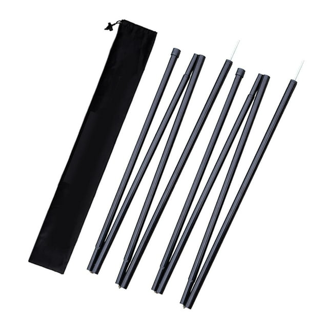 S SERENABLE 2 Pack Tarp Poles Awning Tent Rod 4 Section Portable Sticks with Storage Bag